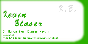kevin blaser business card